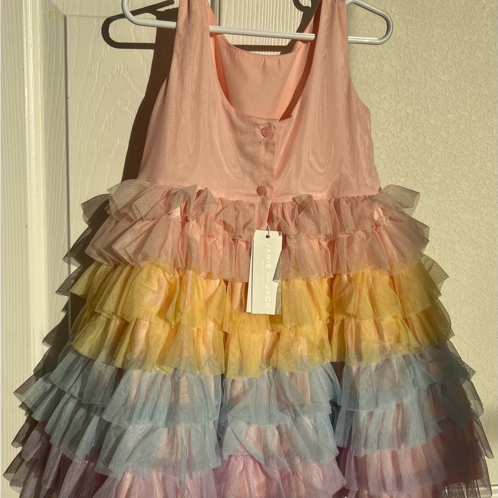 Pink and Rainbow Ruffle Dress - Picture 2 of 6